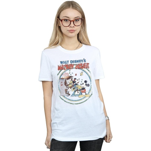 textil Mujer Camisetas manga larga Disney Mickey Mouse Piano Blanco