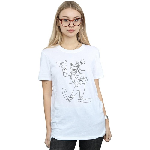 textil Mujer Camisetas manga larga Disney Goofy Classic Baseball Blanco