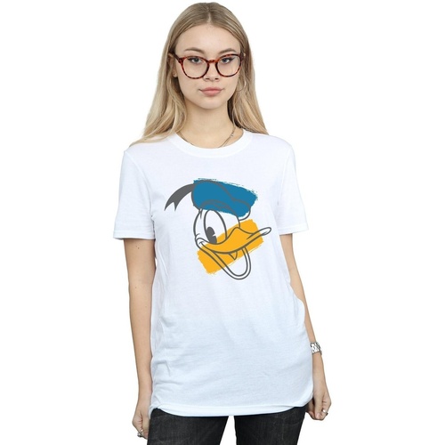 textil Mujer Camisetas manga larga Disney Donald Duck Head Blanco