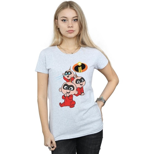 textil Mujer Camisetas manga larga Disney The Incredibles Jak Jak Gris