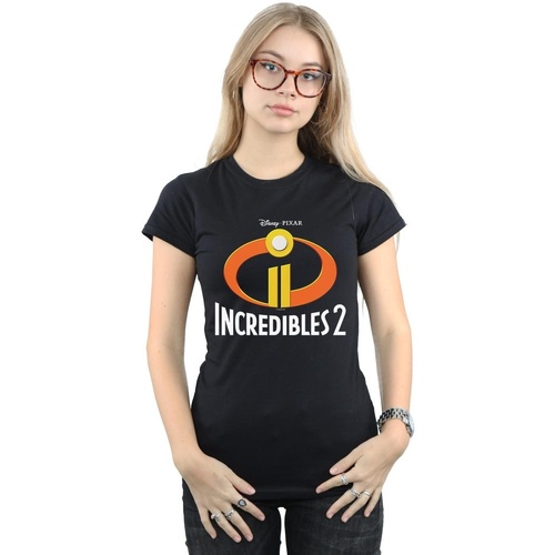 textil Mujer Camisetas manga larga Disney Incredibles 2 Emblem Logo Negro