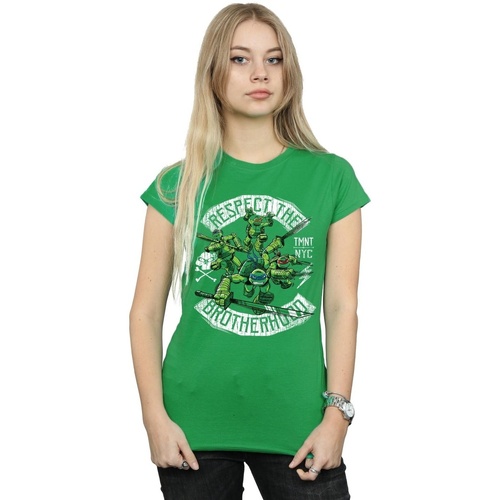 textil Mujer Camisetas manga larga Tmnt Respect The Brotherhood Verde