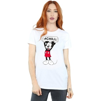 textil Mujer Camisetas manga larga Disney Mickey Mouse Chill Blanco