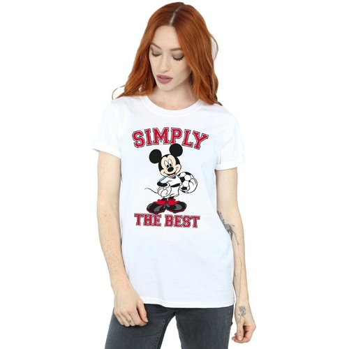 textil Mujer Camisetas manga larga Disney Mickey Mouse Simply The Best Blanco