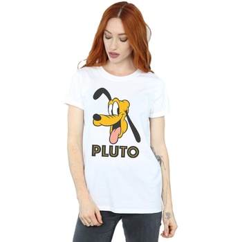 textil Mujer Camisetas manga larga Disney Pluto Face Blanco