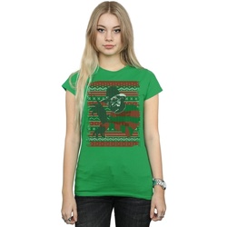 textil Mujer Camisetas manga larga A Nightmare On Elm Street Christmas Fair Isle Verde