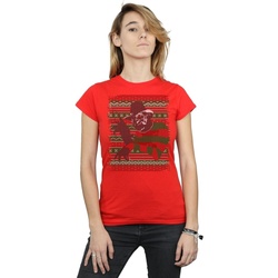 textil Mujer Camisetas manga larga A Nightmare On Elm Street Christmas Fair Isle Rojo