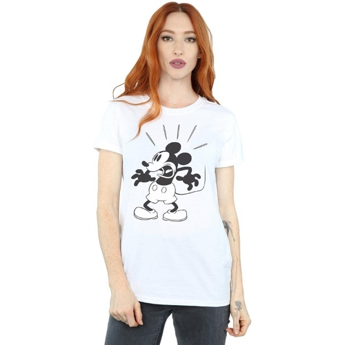 textil Mujer Camisetas manga larga Disney Mickey Mouse Scared Blanco