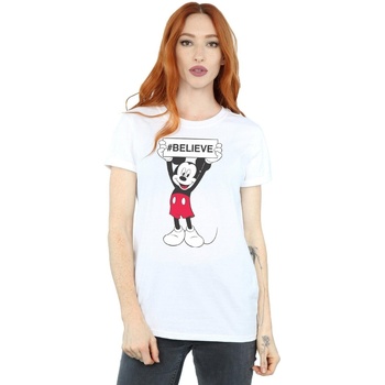 textil Mujer Camisetas manga larga Disney Mickey MouseBelieve Blanco