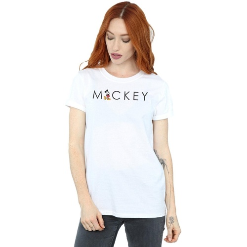 textil Mujer Camisetas manga larga Disney Minnie Mouse Kick Letter Blanco