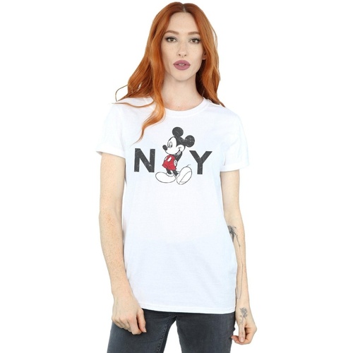 textil Mujer Camisetas manga larga Disney Mickey Mouse NY Blanco