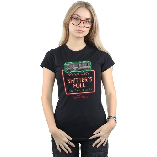 textil Mujer Camisetas manga larga National Lampoon´s Christmas Va Greyscale No Vacancy Negro
