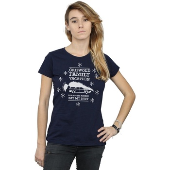textil Mujer Camisetas manga larga National Lampoon´s Christmas Va Eat My Dust Azul