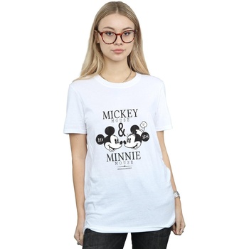 textil Mujer Camisetas manga larga Disney Mickey And Minnie Mouse Mousecrush Mondays Blanco