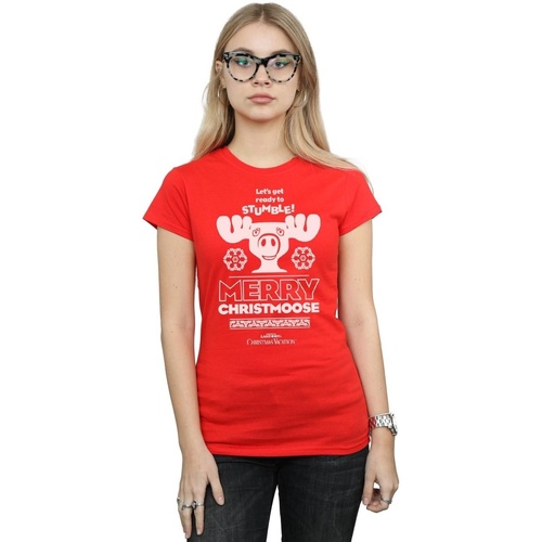 textil Mujer Camisetas manga larga National Lampoon´s Christmas Va Merry Christmoose Rojo