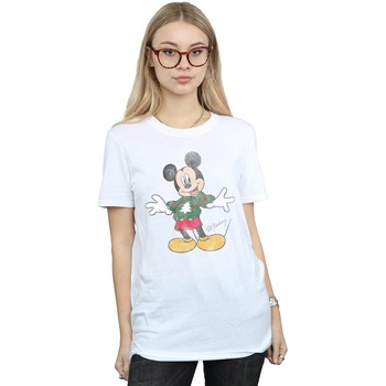 textil Mujer Camisetas manga larga Disney Mickey Mouse Christmas Jumper Blanco