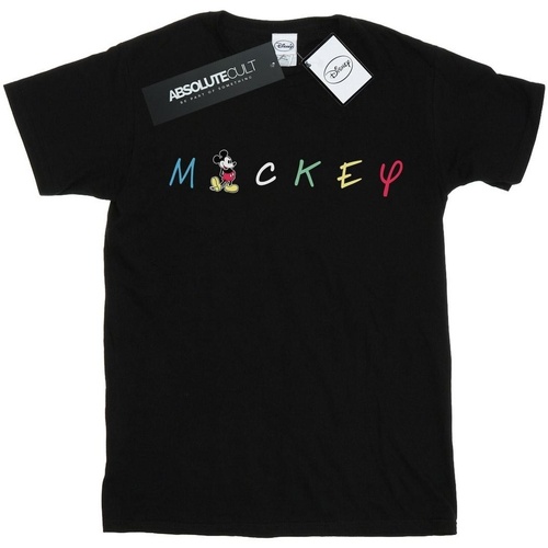 textil Mujer Camisetas manga larga Disney Mickey Mouse Wording Logo Negro
