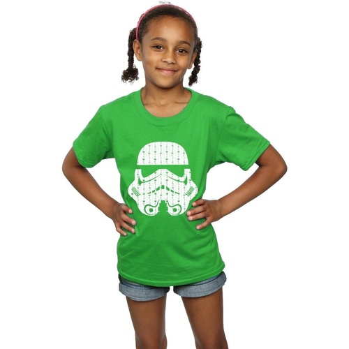 textil Niña Camisetas manga larga Disney Christmas Stormtrooper Helmet Verde