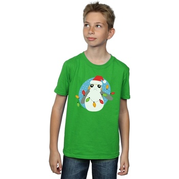 textil Niño Camisetas manga corta Disney The Last Jedi Porg Christmas Lights Verde
