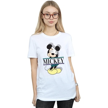 textil Mujer Camisetas manga larga Disney Mickey Mouse Letters Blanco