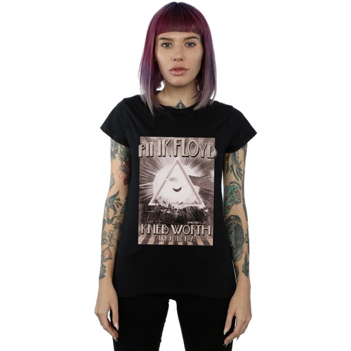 textil Mujer Camisetas manga larga Pink Floyd Knebworth Poster Negro