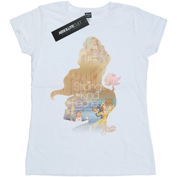 textil Mujer Camisetas manga larga Disney Belle Filled Silhouette Blanco