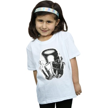 textil Niña Camisetas manga larga Disney Stormtrooper Warp Speed Helmet Blanco