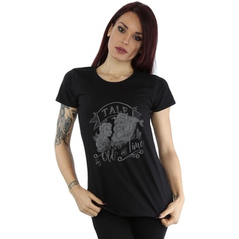 textil Mujer Camisetas manga larga Disney Beauty And The Beast Tale As Old As Time Negro