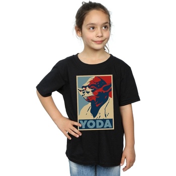 textil Niña Camisetas manga larga Disney Yoda Poster Negro