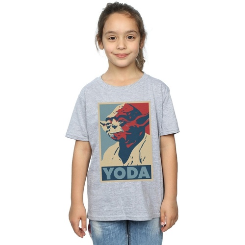 textil Niña Camisetas manga larga Disney Yoda Poster Gris