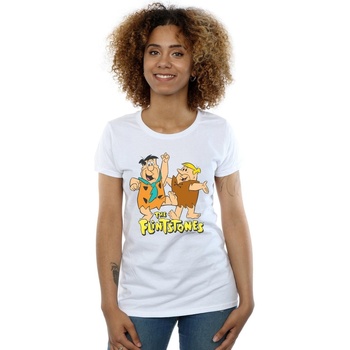 textil Mujer Camisetas manga larga The Flintstones Fred And Barney Blanco
