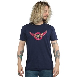 textil Hombre Camisetas manga larga Marvel Captain  Wings Patch Azul