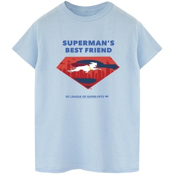 textil Mujer Camisetas manga larga Dc Comics DC League Of Super-Pets Superman's Best Friend Azul