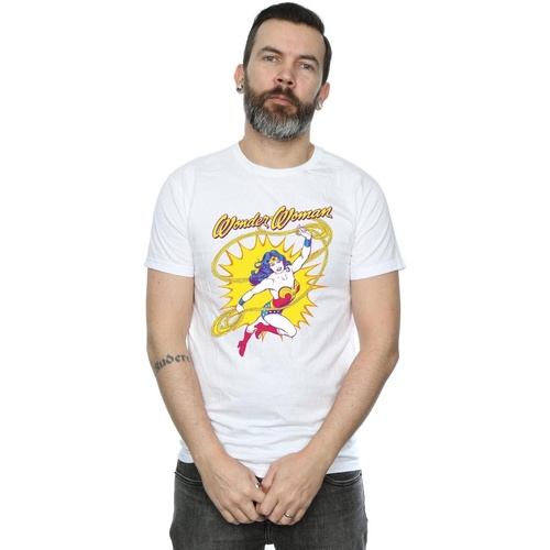 textil Hombre Camisetas manga larga Dc Comics Wonder Woman Leap Blanco
