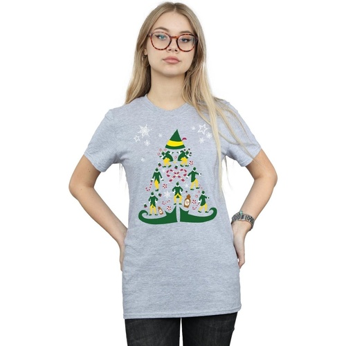 textil Mujer Camisetas manga larga Elf Christmas Tree Gris