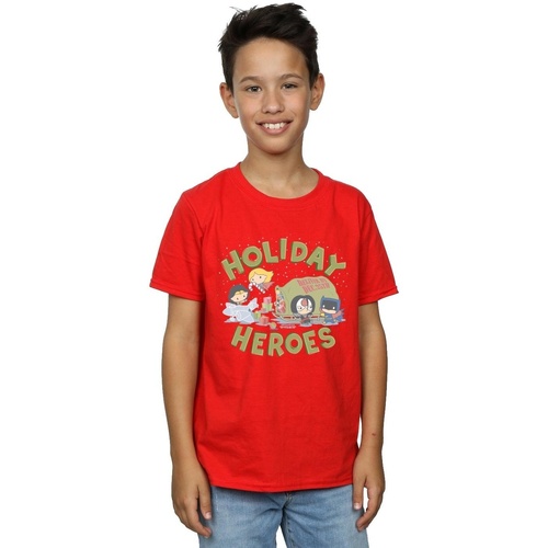 textil Niño Camisetas manga corta Dc Comics Justice League Christmas Delivery Rojo