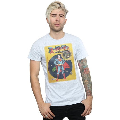 textil Hombre Camisetas manga larga Dc Comics Superman International Cover Gris