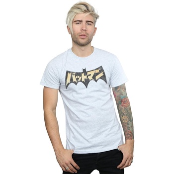 textil Hombre Camisetas manga larga Dc Comics Batman International Logo Gris