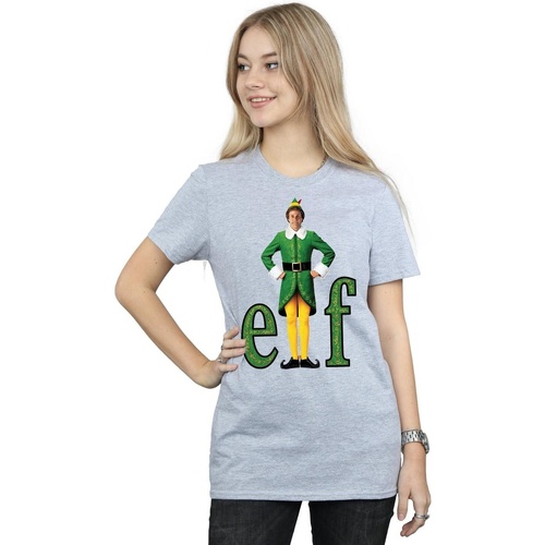 textil Mujer Camisetas manga larga Elf Buddy Logo Gris