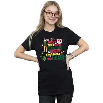 textil Mujer Camisetas manga larga Elf Christmas Cheer Negro