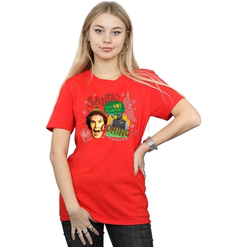 textil Mujer Camisetas manga larga Elf North Pole Rojo