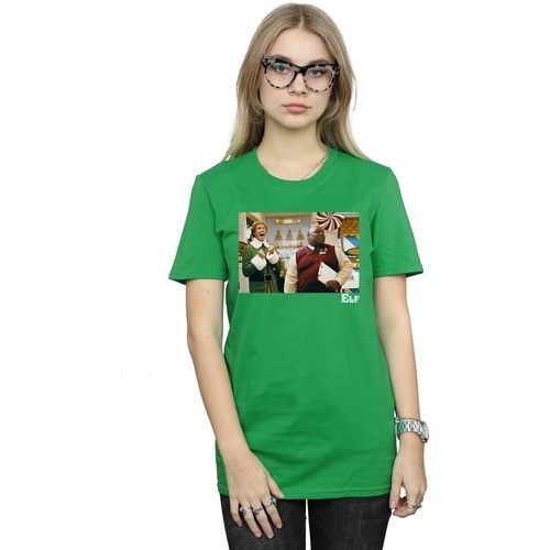 textil Mujer Camisetas manga larga Elf Christmas Store Cheer Verde