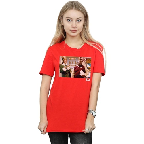 textil Mujer Camisetas manga larga Elf Christmas Store Cheer Rojo