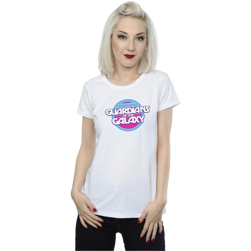 textil Mujer Camisetas manga larga Marvel Guardians Of The Galaxy Circle Logo Blanco
