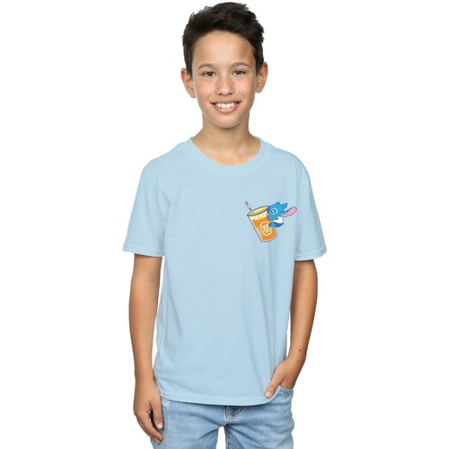 textil Niño Camisetas manga corta Disney Lilo And Stitch Drink Azul