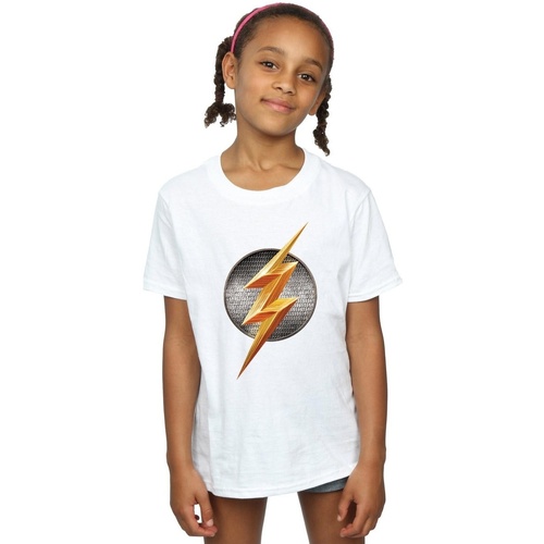 textil Niña Camisetas manga larga Dc Comics Justice League Movie Flash Emblem Blanco