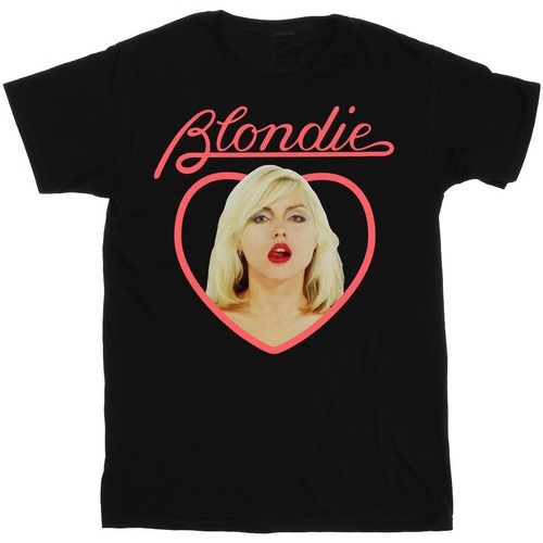 textil Mujer Camisetas manga larga Blondie Heart Face Negro