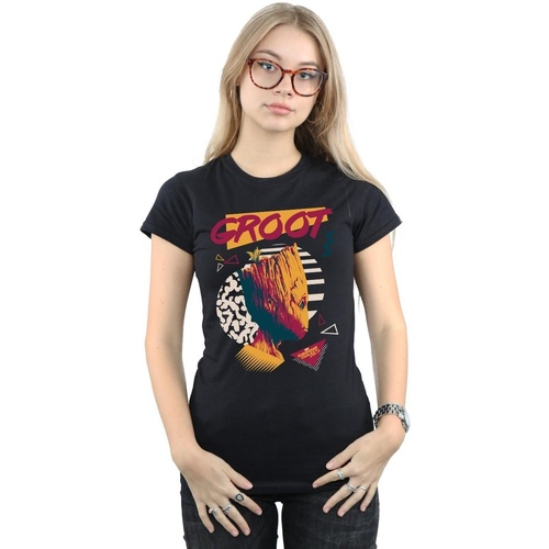 textil Mujer Camisetas manga larga Marvel Guardians Of The Galaxy Vol. 2 80s Groot Negro