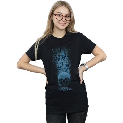 textil Mujer Camisetas manga larga Fantastic Beasts The Crimes Of Grindelwald Skull Smoke Negro