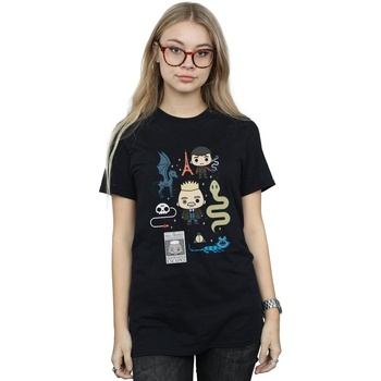textil Mujer Camisetas manga larga Fantastic Beasts Chibi Grindelwald Negro